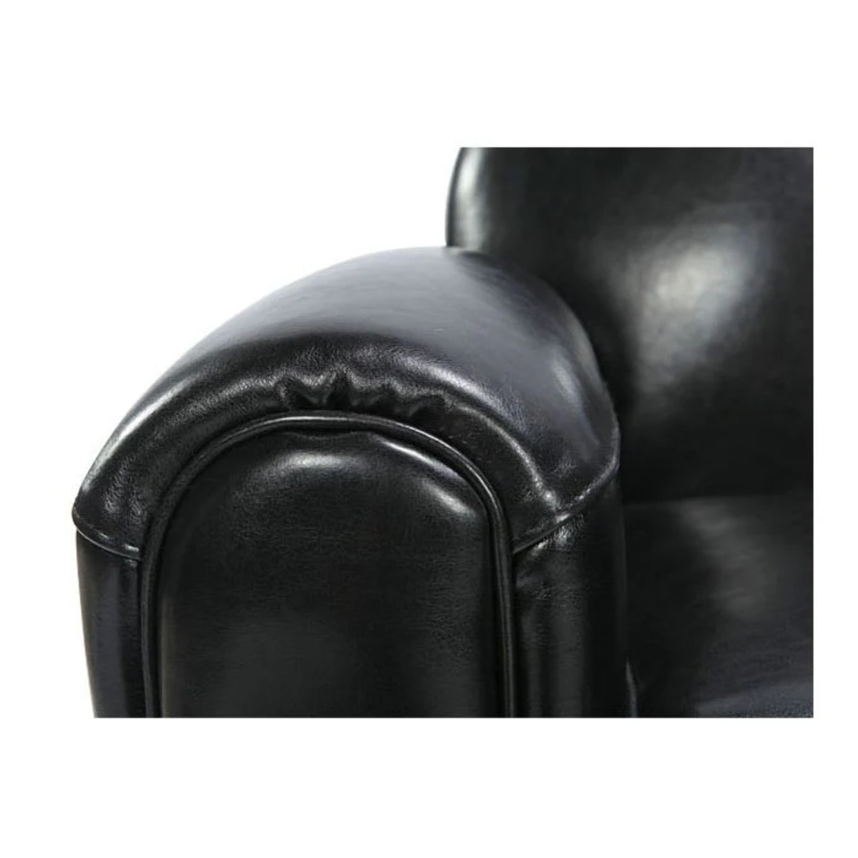 Canapé 2 places noir en croute de cuir enduite - Club