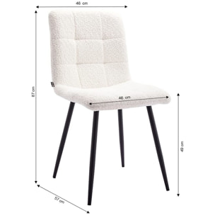 Lot de 2 chaises en tissu bouclette - IGGY