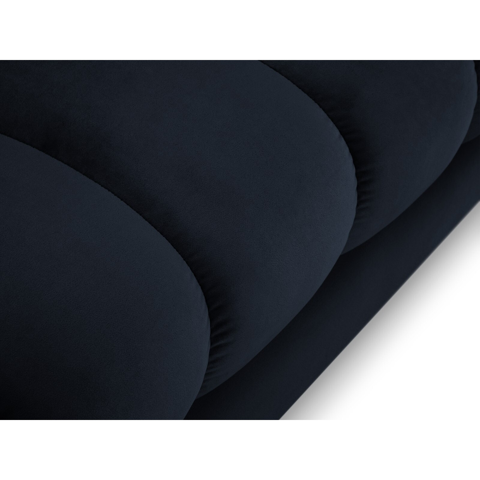 Méridienne droite "Bali" en velours bleu foncé