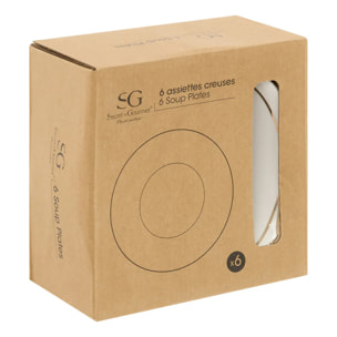 Lot de 6 assiettes creuses Selena D.20cm