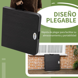 Mesa de Jardín Plegable con Altura Ajustable para 4 Personas 18x60x56-74 cm