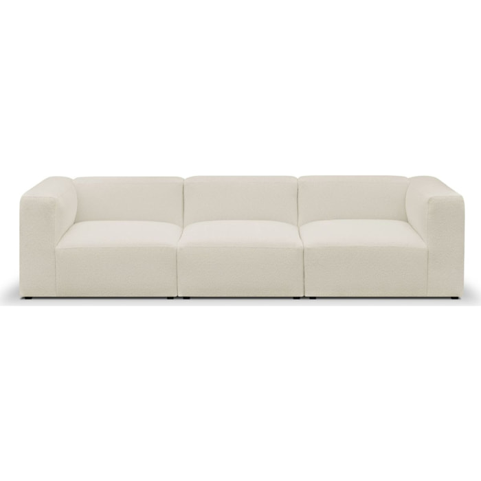 Canapé modulable 4 places en tissu bouclette - MODULO