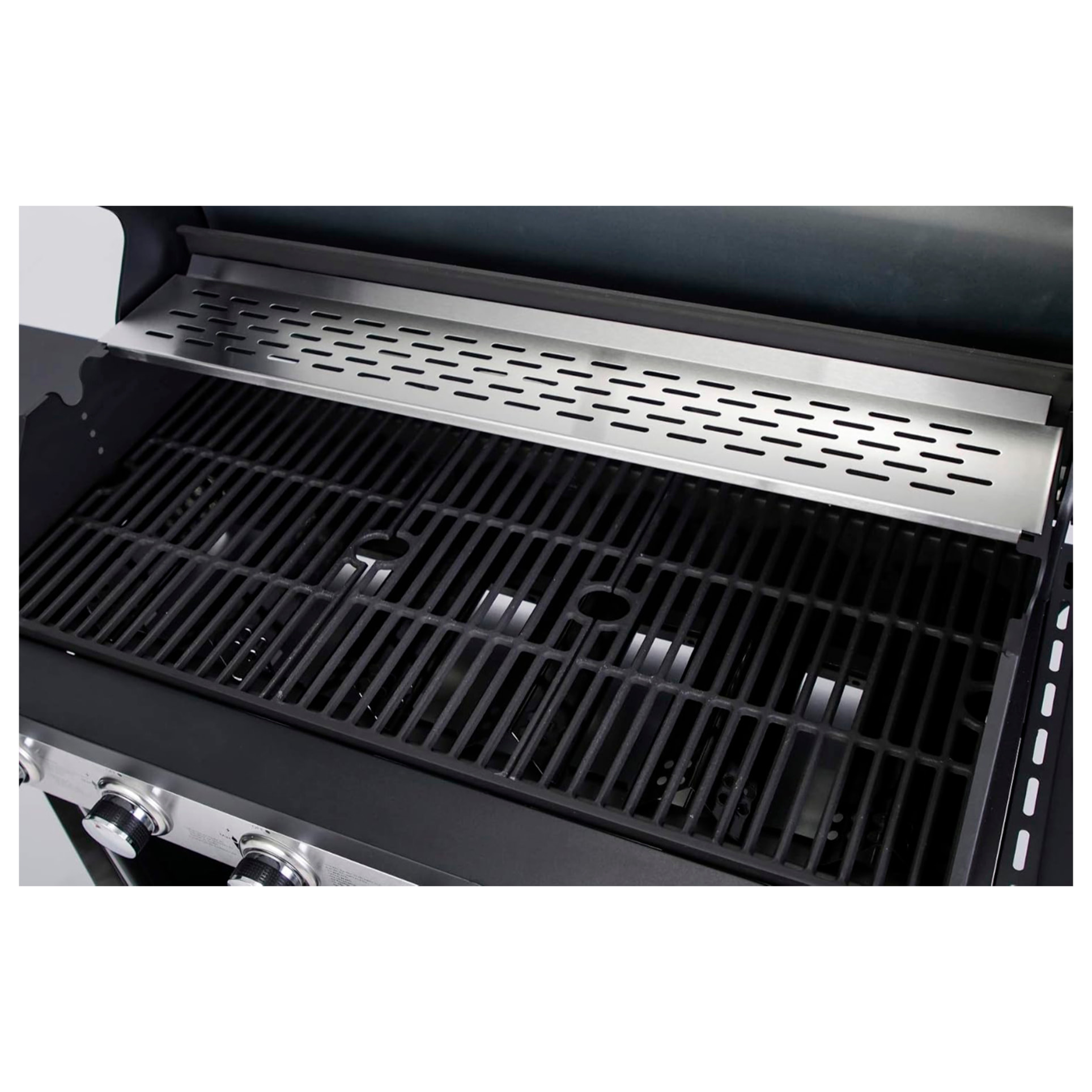 Barbecue a gas con 6+1 bruciatori e termometro integrato.