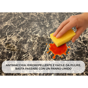 Tovaglia Antimacchia Plastificata Idrorepellente Rotolo Tasgliabile PVC Proteggi Tavolo Crystal Marmo D12 1,55mm