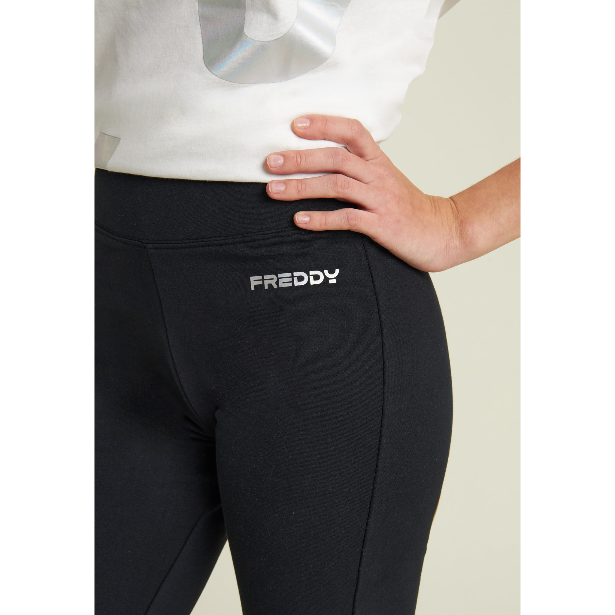 Leggings a zampa in felpa elasticizzata