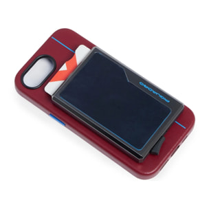 Piquadro Portacarte automatico MagSafe in alluminio e pelle con protezione RFID