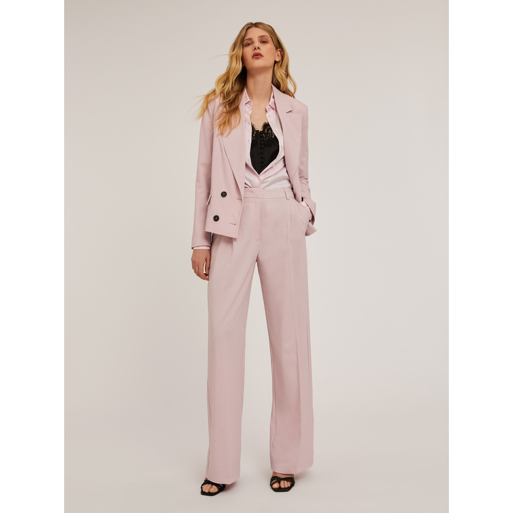 Motivi - Chaqueta de doble botonadura en poliviscosa - Rosa