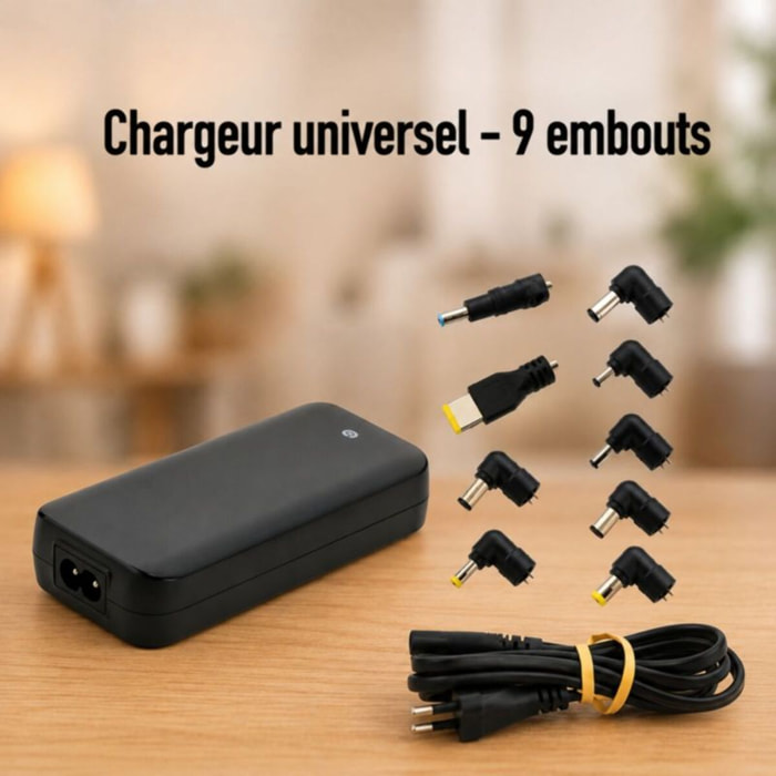 Chargeur ordinateur portable ESSENTIELB PC 90W universel + 9 embouts
