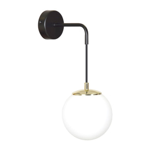 Lampada da parete OGNIS in acciaio nero opaco e vetro