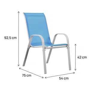 Fauteuil jardin Textilène "Cordoba" - Phoenix - Bleu - Lot de 2
