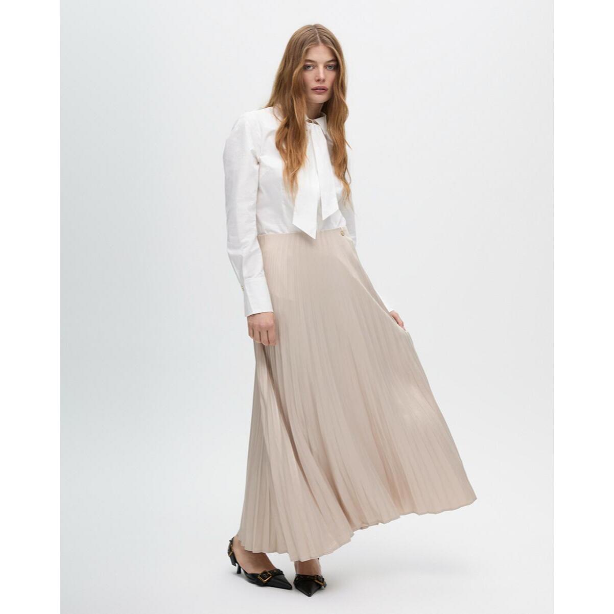 Gonna plissettata effetto cerato