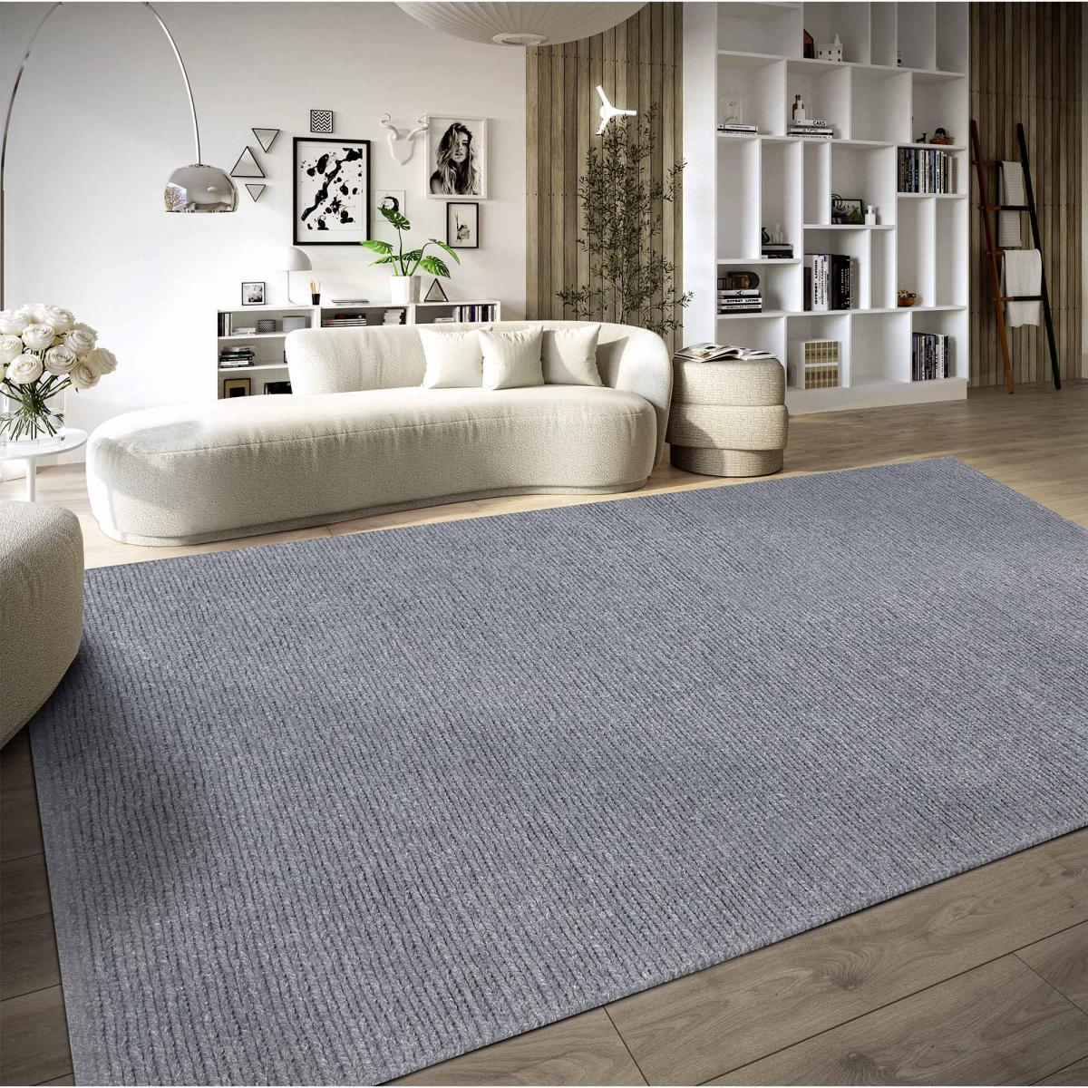Tapis kilim, motif faux uni, tissé à la main, neya, chic