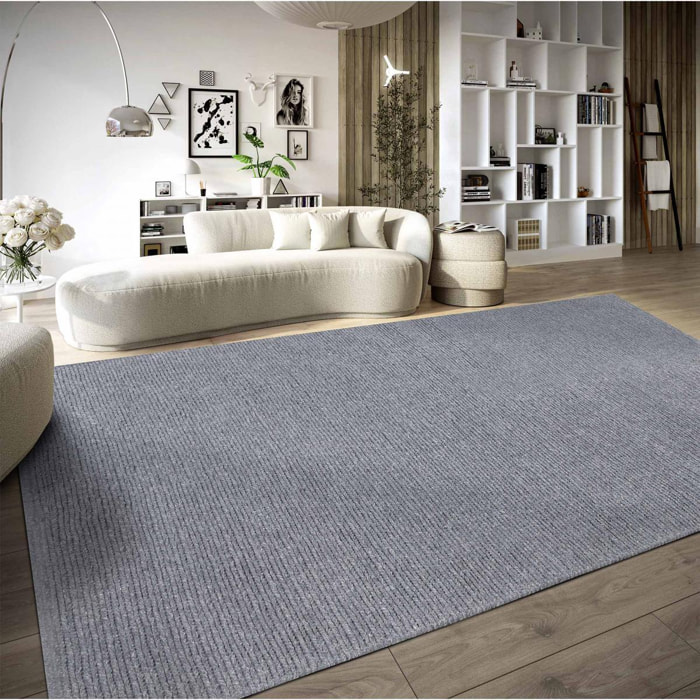 Tapis kilim, motif faux uni, tissé à la main, neya, chic