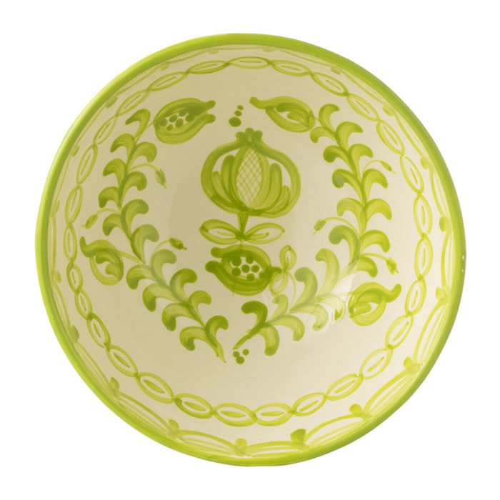 J-Line bol Granada High  - céramique - blanc/vert - large - Ø 28 cm