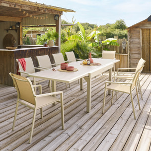Table de jardin extensible "Piazza" argile 10 places en aluminium traité en epoxy