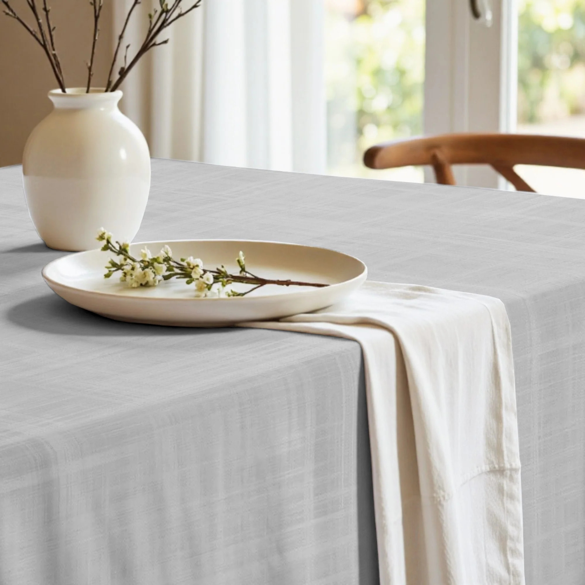 Nappe en résine anti-taches Gris Moitié