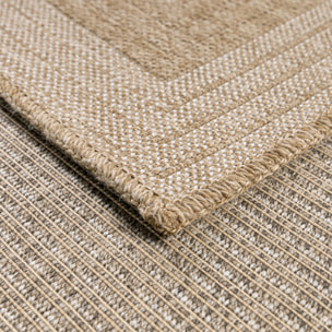 Nature - tapis effet jute blanc