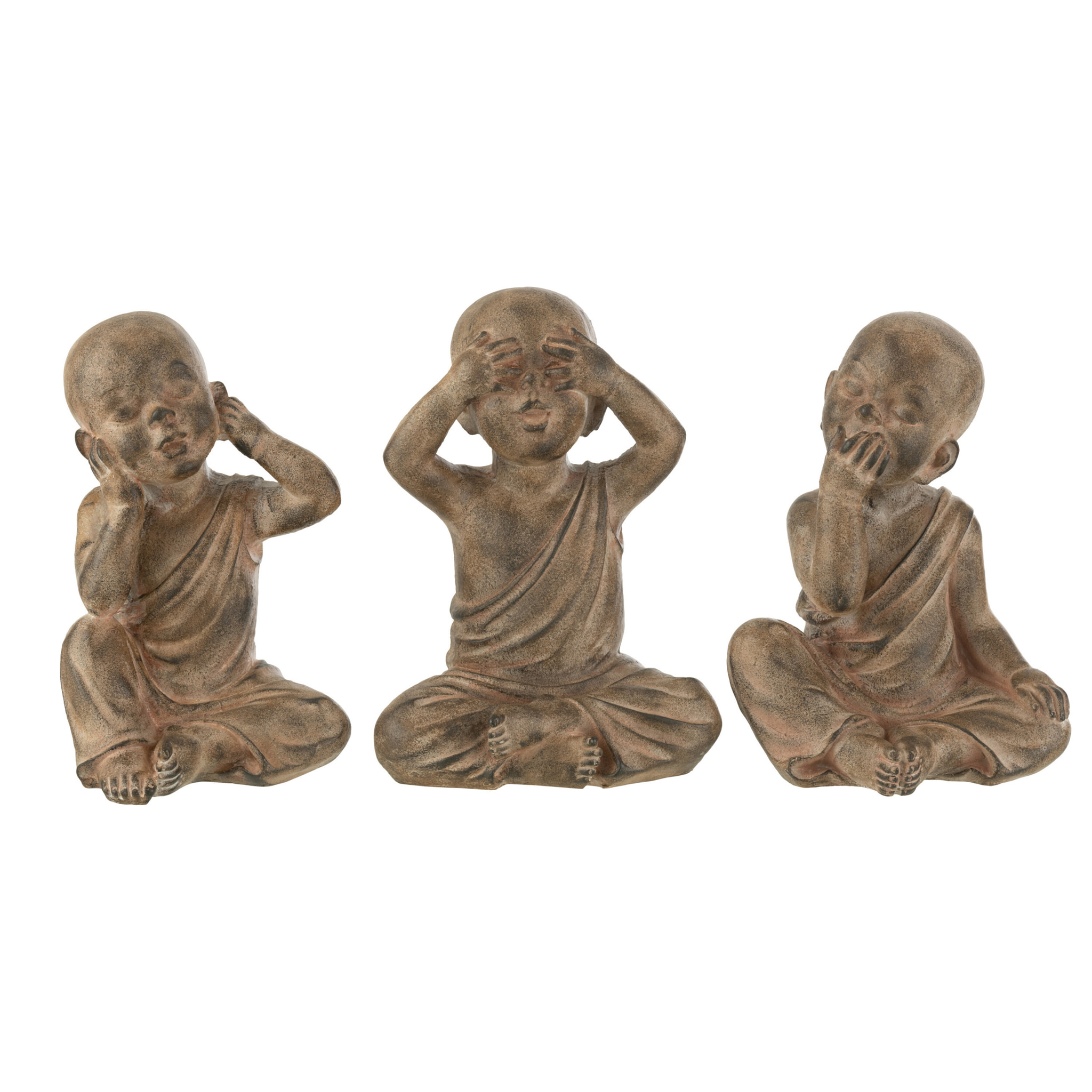 J-Line figurine Moine - polyrésine - brun - large - 3 pcs