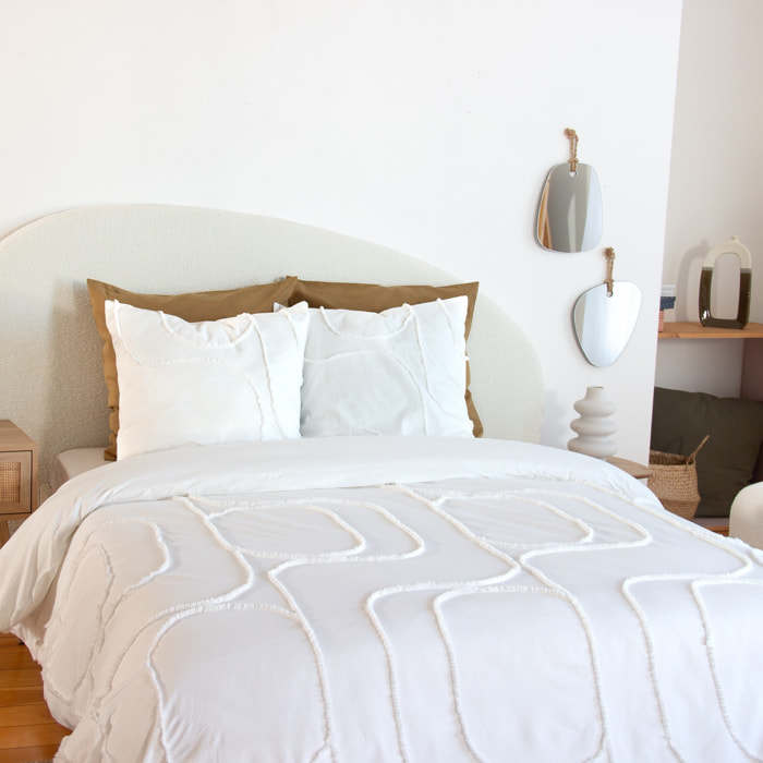Parure housse de couette coton blanc