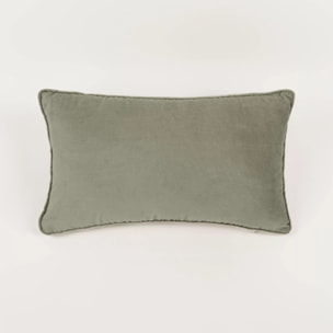Cuscino rettangolare cotone velluto verde menta 30x50-federa+imbottitura
