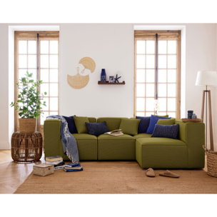 Arty - module d'assise sans accoudoirs - en tissu mailles 3D - Vert Olive