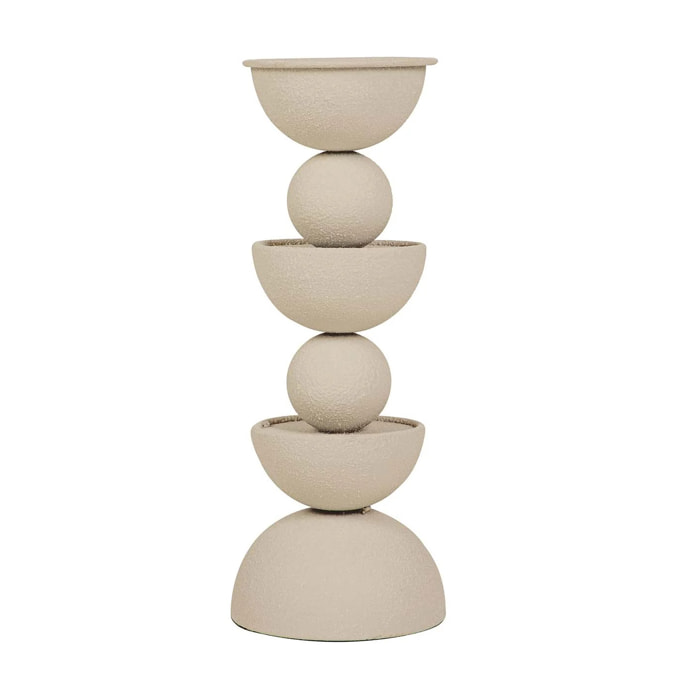 Candelabro Metal Beige 13x13x32 Cm
