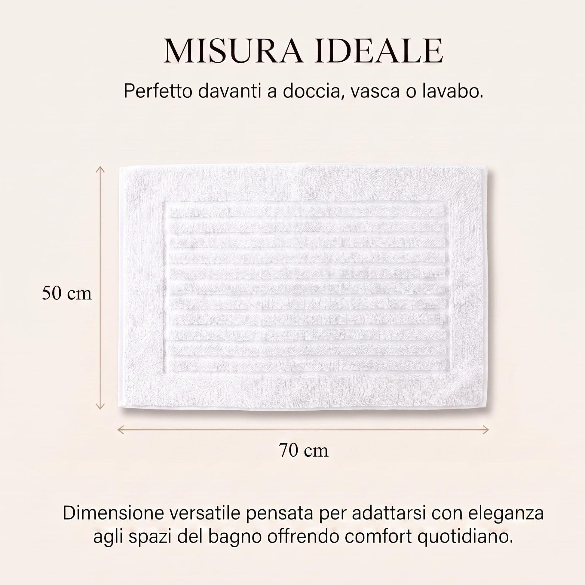 INTRECCI HOME Tappeto Bagno, in Puro Cotone 700 g, , Morbidezza Extra, Assorbenza Superiore, Elegante e Durevole
