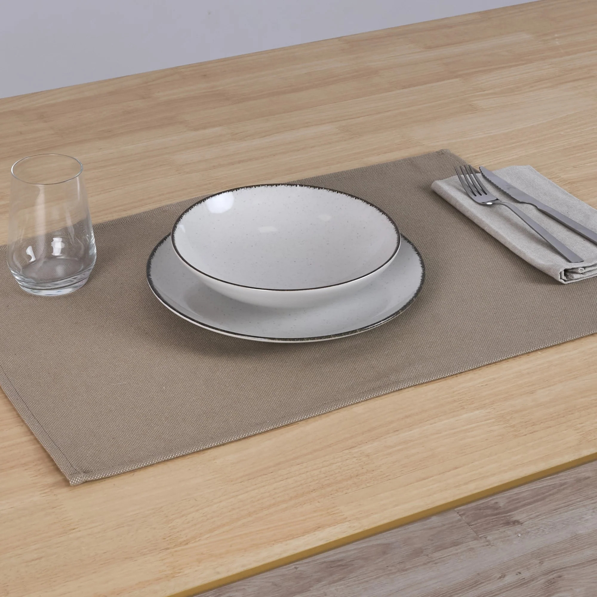 Lot de 2 sets de table jacquard MASSAIC TABACO