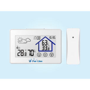 Station météo tactile avec hygromètre et capteur extérieur