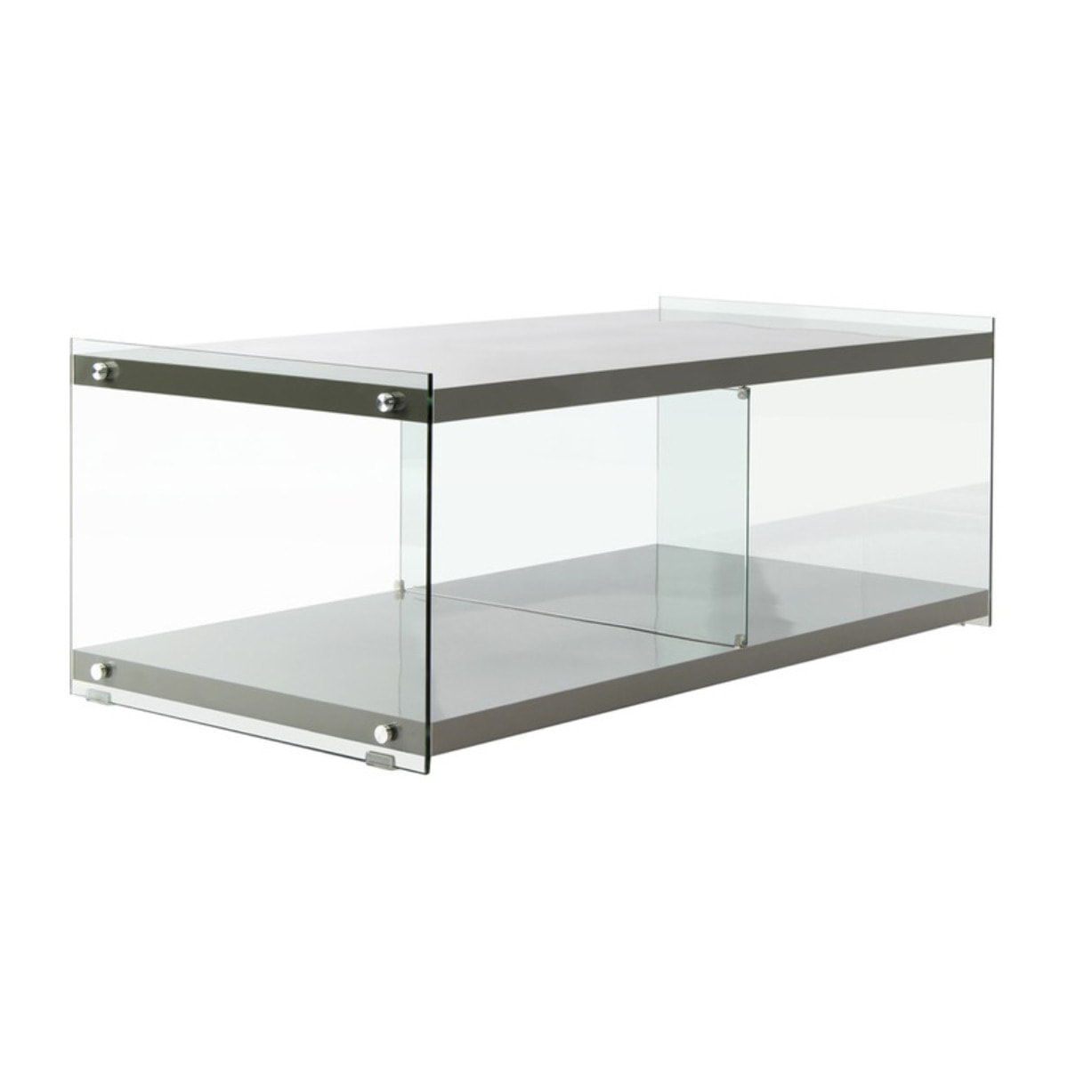 Mobile Porta TV Elementary in Vetro e MDF Grigio