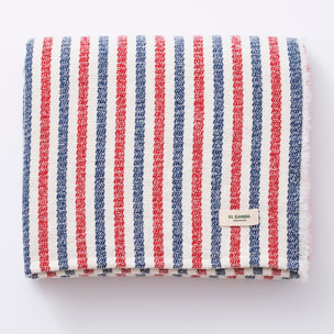 Manta de punto 140x190cm acrílico 340gr en hilo teñido cuadros el ganso