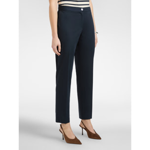 Elena Mirò - Pantaloni dritti in raso stretch - Blu