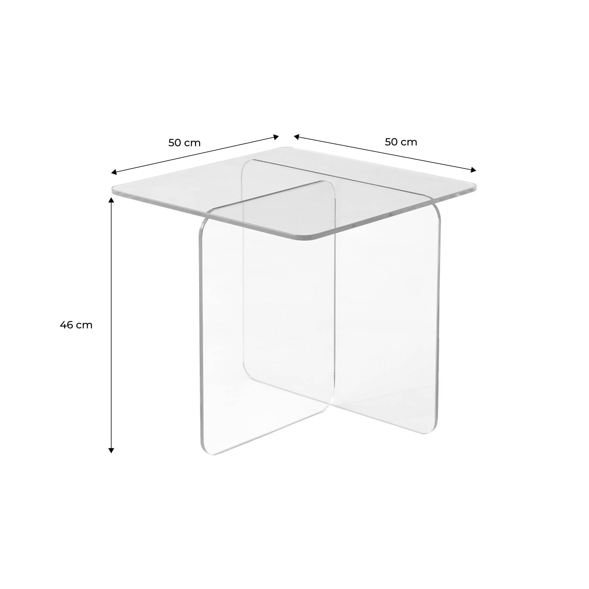 Table basse carrée verre trempé GLINTZ