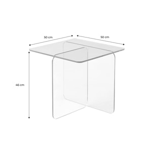 Table basse carrée verre trempé GLINTZ