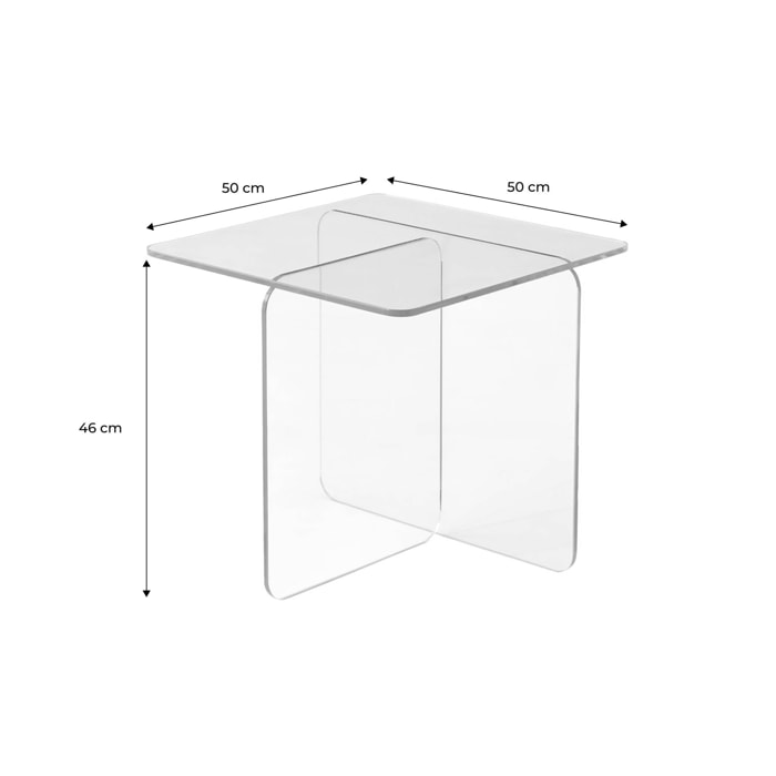 Table basse carrée verre trempé GLINTZ
