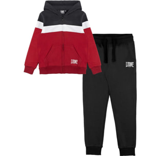 Chándal infantil de invierno, capucha y cremallera en color block de Leone 1947