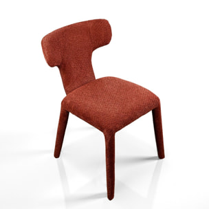 Lot de 2 chaises de salle à manger Tomasucci HERD, en tissu, rouge brique, 60 × 50 × 81 cm