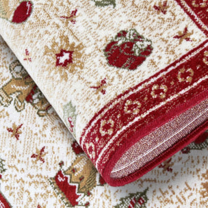 Tapis salon ou chambre enfant,  motif fêtes de SANTA 1, kilim original, entretien facile