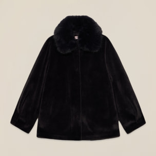 Oltre - Cappotto corto in tessuto morbido - Nero