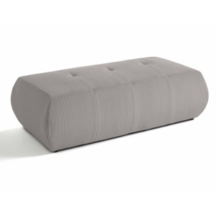Onyx - pouf d'appoint - en velours côtelé - Gris clair