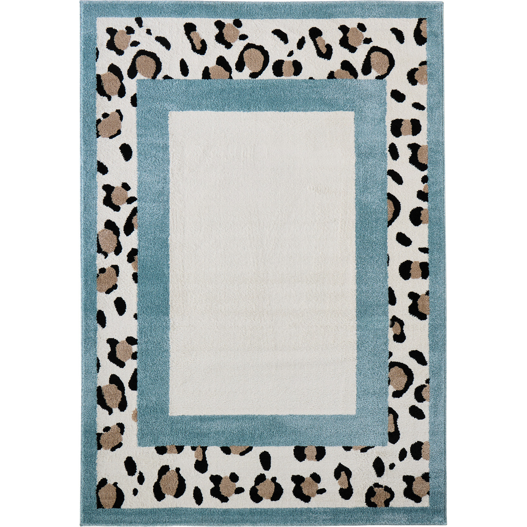 LEOVAH - Tapis de salon bleu à motif léopard
