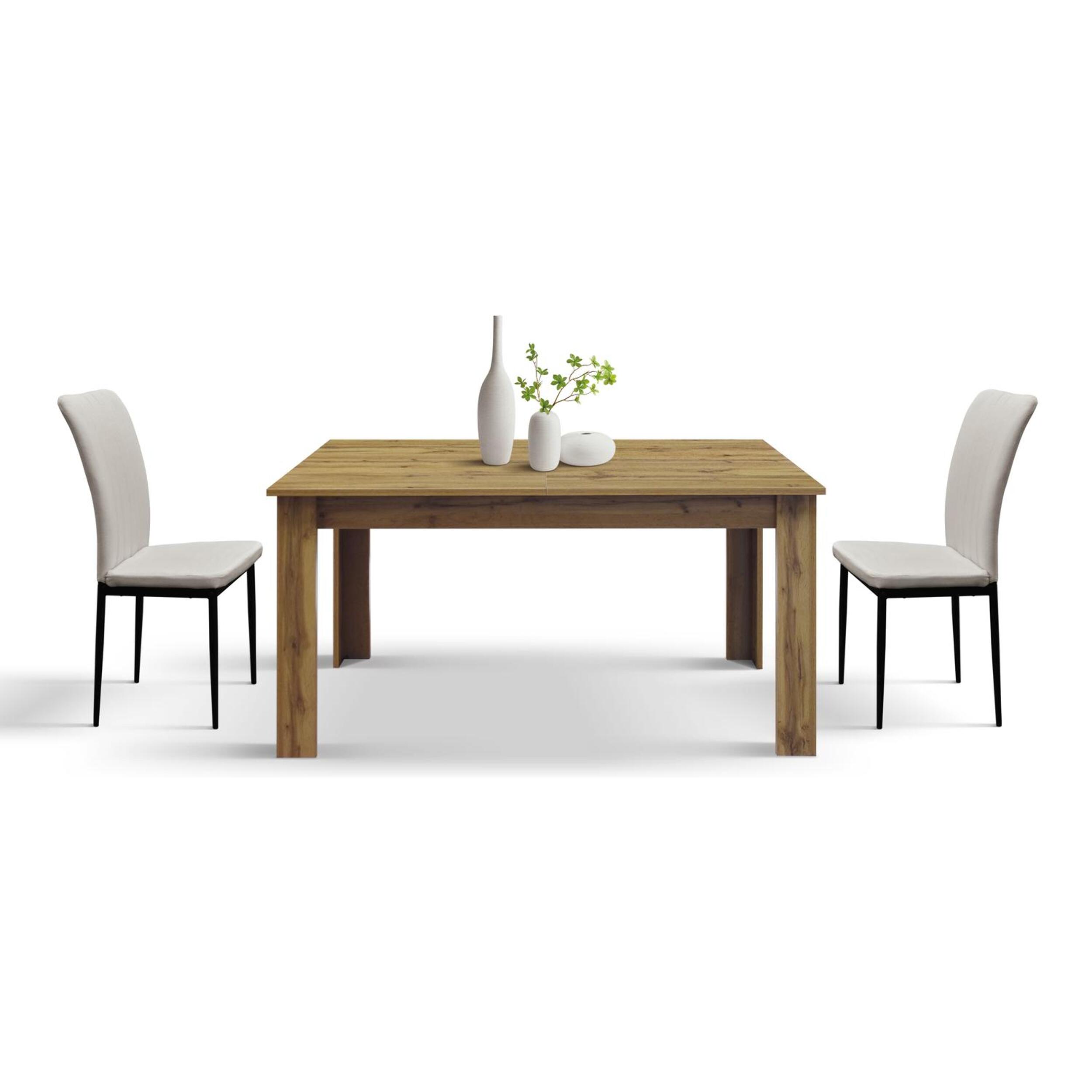 Tavolo ZAGABRIA in legno, finitura rovere rustico, allungabile 120x80 cm - 160x80 cm