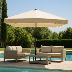 Parasol  ecru  carré 2,95 x 2,95 m PALMIA