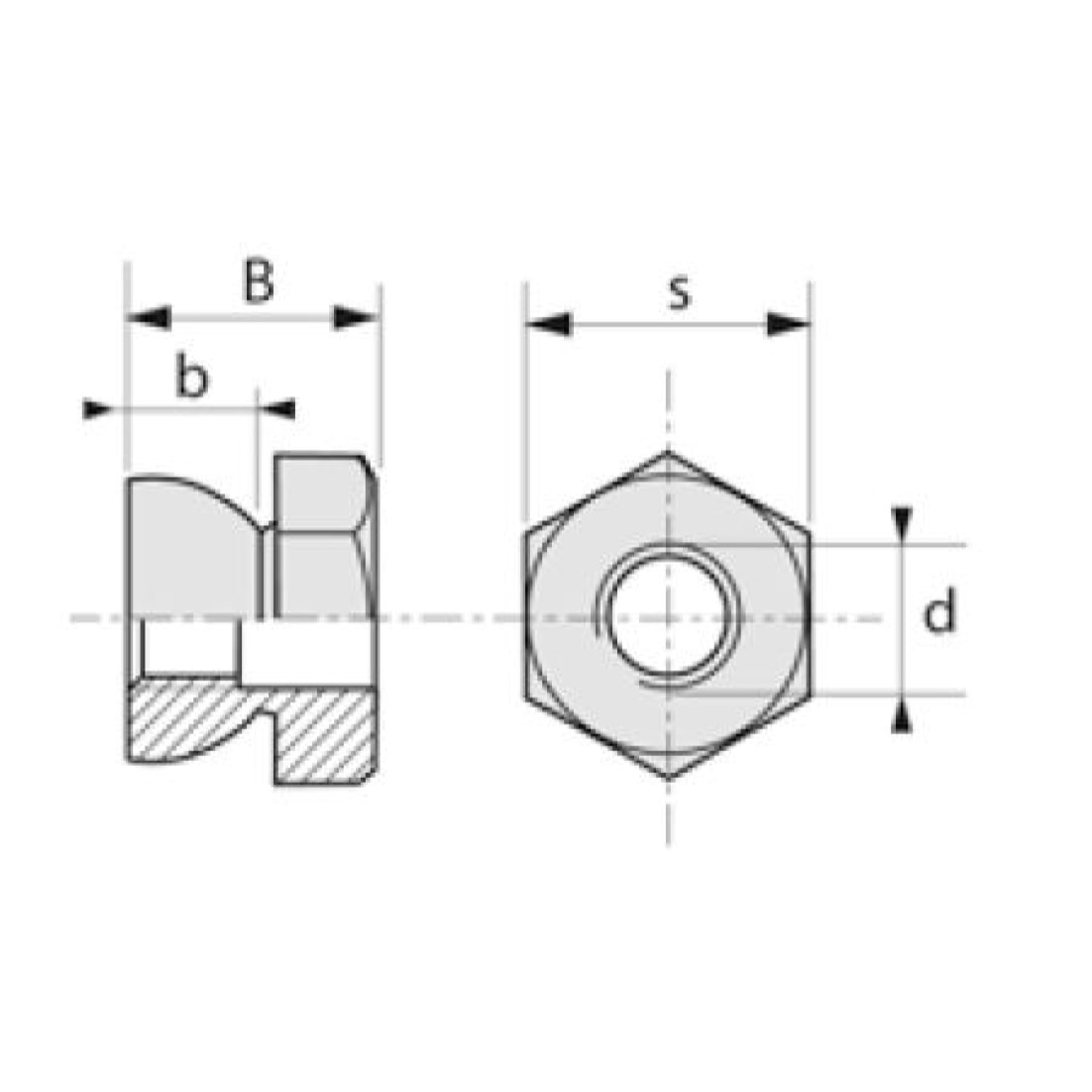 Ecrou autocassant LENNIE Ø8 Inox A2 - Boite de 200 - EINV08A2