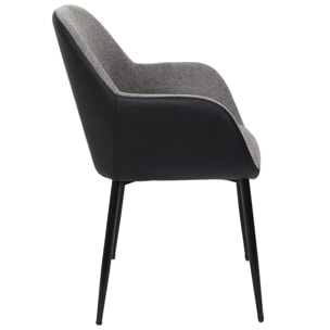 Fauteuil Memphis Gris Et Noir - Lot De 2