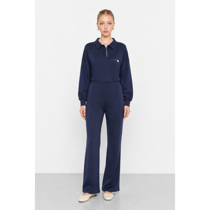 Kocca - Pantaloni da donna a gamba larga in viscosa ed elastan Donna
