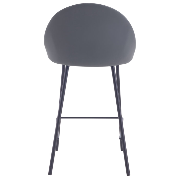 Lot de 2 chaises pour îlot central 65 cm en cuir synthétique gris - Misty