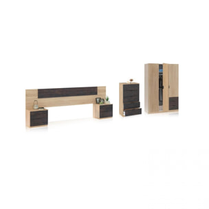 Dormitorio Akari 5C Plus Roble Canadian - Óxido