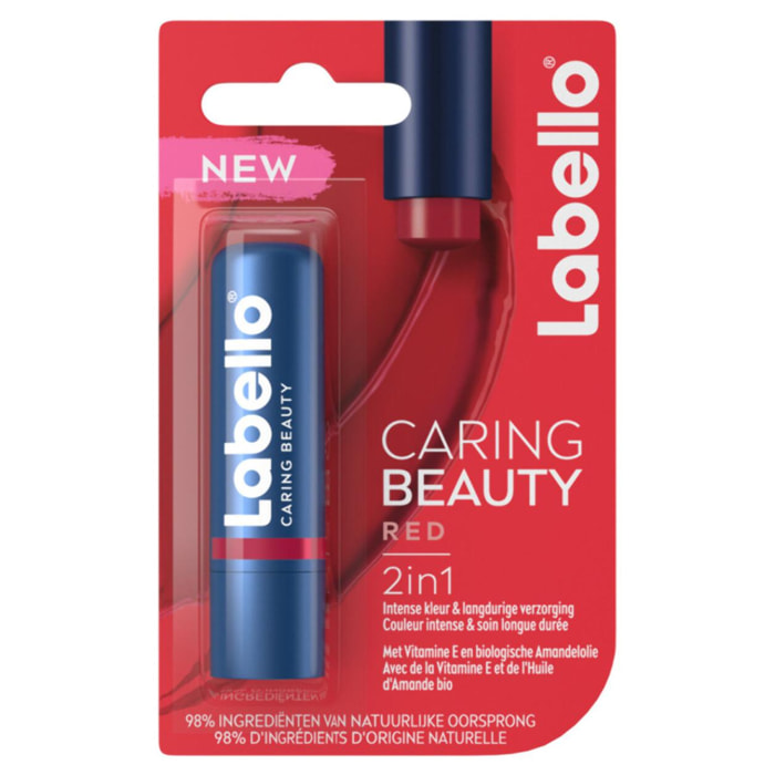 Pack de 6 - LABELLO - Baume Sticks à lèvres coloré LABELLO Caring Beauty Rouge 6X5,5ml