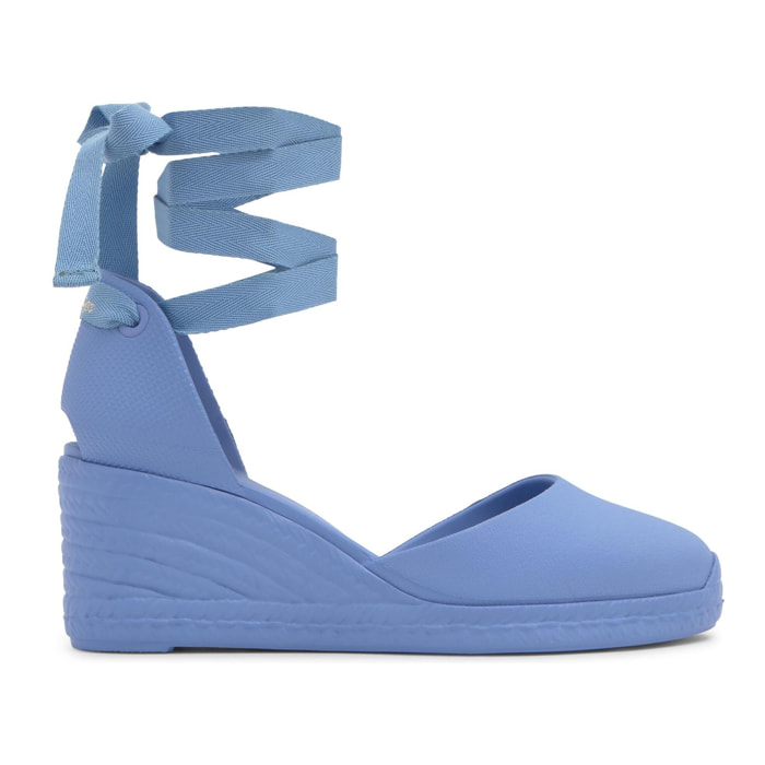 Alpargata Careen cuña en eva de caña de azúcar con cintas